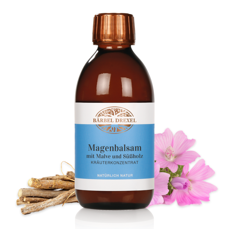 Magenbalsam mit Malve, Süßholz Kräuterkonzentrat & Vitamin C. Beruhigend und wohltuend für den Magen